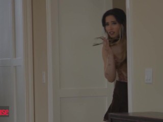 DOG HOUSE - Stunning Skinny Babe Catches Her Step Brother Sniffing Her Sexy Panties