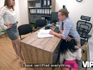 VIP4K. Bank Lady Boss is having multiple orgasms with her her naughty subordinate