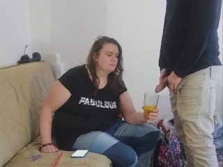 Layla drinks full glass of piss using a straw