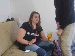 Layla drinks full glass of piss using a straw