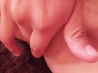 Girl masturbates leaving her pussy very wet