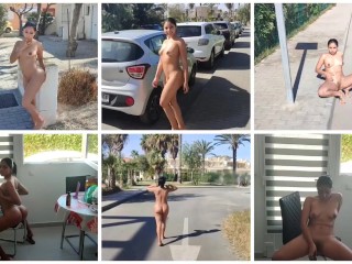 I Leave the House go on the street and Play with my Pussy on the Sidewalk