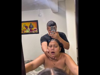 Mi cuñada se excita viéndose culiar frente al espejo