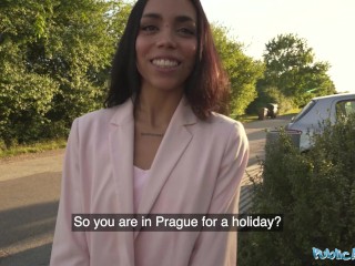 Public Agent Cute Colombia babe is bent over and fucked from behind outdoors