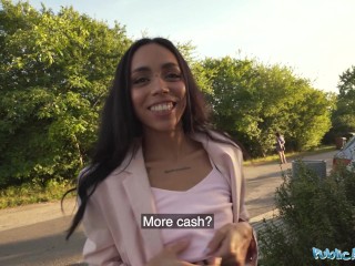 Public Agent Cute Colombia babe is bent over and fucked from behind outdoors