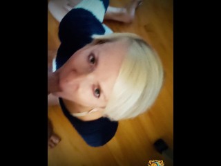 Slo-Mo BJ From Short-Haired Submissive Hotwife