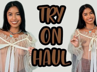 Try On Haul Transparent Dress By Cute Thai Tan Girl