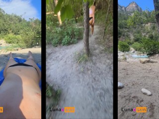 stranger caught me flashing tits in the public park river