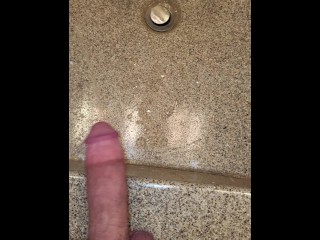 Could Not Pee In Toilet Because Of Hard Erection.  So Pissed In Sink.