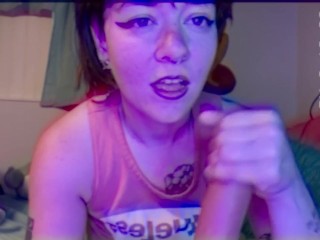 swaggy boy talks sweet innocent bible studier into sucking his cock (pov handjob encouragement)