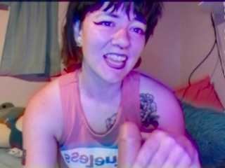 swaggy boy talks sweet innocent bible studier into sucking his cock (pov handjob encouragement)