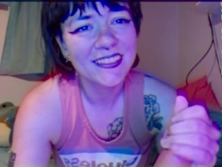 swaggy boy talks sweet innocent bible studier into sucking his cock (pov handjob encouragement)