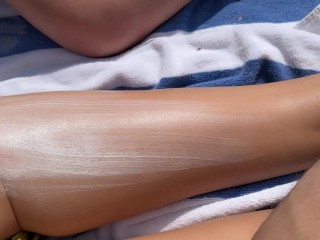 Public Pickup Stepmom and Stepdaughter on Beach - Risky Dick Flashing