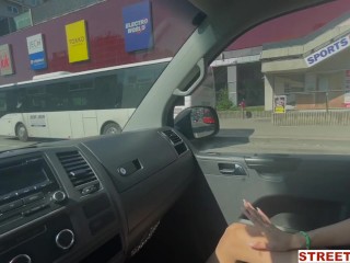 STREETFUCK Slim Fit Blonde needs some adrenalin and stop a car on the street to fuck