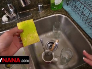 PervNana - Big Titted StepGrandma Dee Williams Motivates Young Stud With Her Wet Gilf Pussy