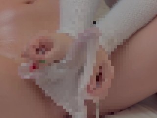 【M男専用動画🐰✨】ローションガーゼで亀頭を擦ったらお汁出ちゃった🥹💖