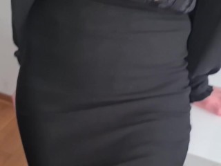 I fucked my busty wife before work in her hairy pussy and finish in her bra