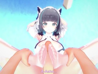 POV Hentai Footjob From Cheshire from Azur Lane