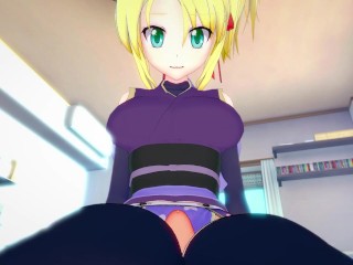 POV Hentai Footjob From Yukikaze from Dog Days