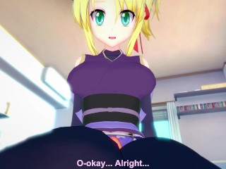 POV Hentai Footjob From Yukikaze from Dog Days