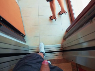 Hot Milf with big tits gets fucked hard near the elevator