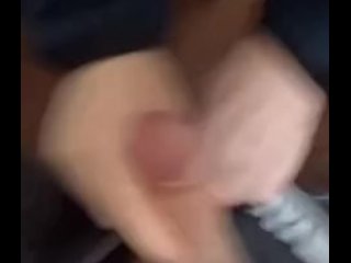 Colleague wanks me off in back room and makes me cum!!