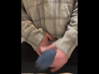 He gets so turned on playing with her dirty socks moaning and groaning orgasm