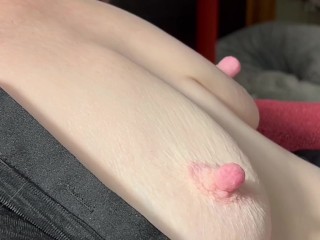 Nipples only; she came in a minute