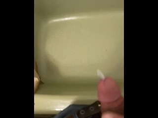 Just a quick cumshot from my average cock.