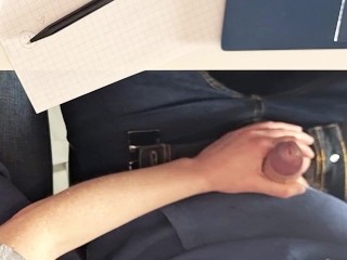 Got bored in school and had some fun - Classroom handjob and messy cumshot for a boy toy