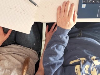 Got bored in school and had some fun - Classroom handjob and messy cumshot for a boy toy