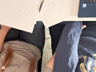 Got bored in school and had some fun - Classroom handjob and messy cumshot for a boy toy