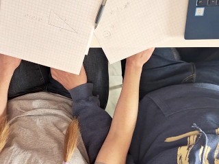 Got bored in school and had some fun - Classroom handjob and messy cumshot for a boy toy