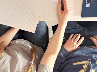 Got bored in school and had some fun - Classroom handjob and messy cumshot for a boy toy