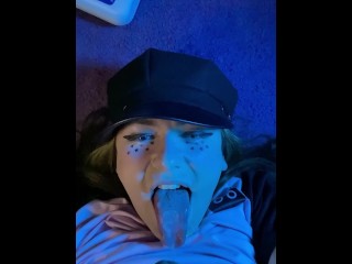 20 y/o Trans Slut Self-Facial and Swallow 💦