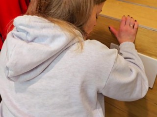 Fucked someone else's married slut in a cafe in the toilet.