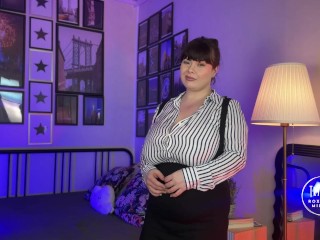 BBW tryhaul - curvy milf tries office clothes and hot dresses that show off curves and huge boobs