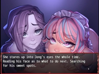 HAREM In Another World [ Hentai Game ] Ep.19 GHOST and MAID DOUBLE BLOWJOB contest !