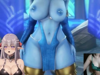 World of Warcraft Hentai. Draenei with irresistible eyes and big booba!