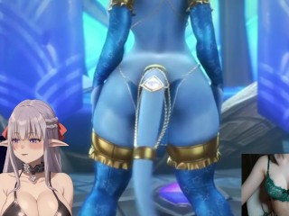 World of Warcraft Hentai. Draenei with irresistible eyes and big booba!