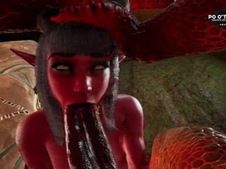 Club Hell Fyre Ep 3 | Lizardman With 2 Cocks Fucks Demon Girl | Monster Fucking | 3D Animated