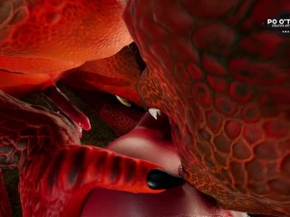 Club Hell Fyre Ep 3 | Lizardman With 2 Cocks Fucks Demon Girl | Monster Fucking | 3D Animated