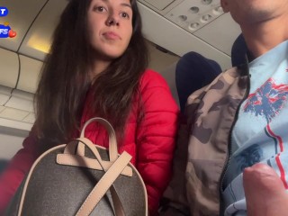I Can't Wait and i Want to Jerking Off his Cock Right on Plane Full of People! - Public Flashing