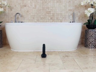 I squeeze a huge BBC Dildo inside me