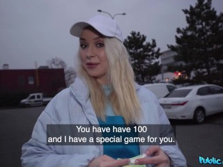 Public Agent FULL SCENE - student delivery girl with creamy pizza gets her jeans ripped