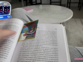 Reading a book turned into hot sex