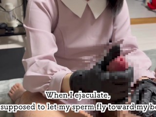 久しぶりに黒手袋使って彼ちんぽ手コキフェラした🧤