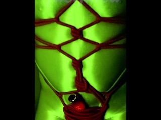 Spandex Man Tied and Vibed to Cum