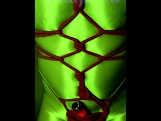 Spandex Man Tied and Vibed to Cum