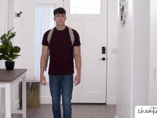 Cock Crazy Lulu Chu cleverly convinces Stepbro to her Sloppy seconds Pussy for Round two